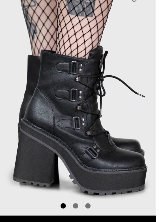 Killstar Broom Rider Platform Lace-Up Boots - Black